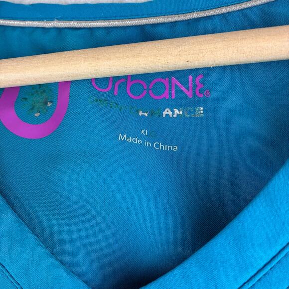 Urbane Performance Scrub Top Women's XL Teal Blue V Neck Medical Uniform Nurse - Picture 5 of 11